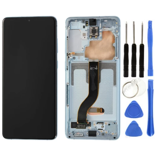 TE Samsung S20 Plus G986 Uyumlu Çıtalı OLED Lcd Ekran Açık Mavi ürün görseli 1