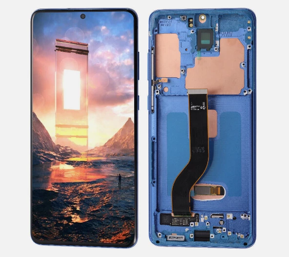 TE Samsung S20 Plus G986 Uyumlu Çıtalı OLED Lcd Ekran Mavi ürün görseli 1