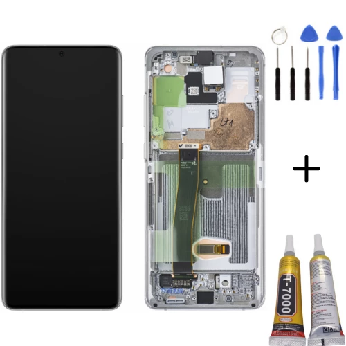 TE Samsung S20 Ultra G988 Uyumlu Çıtalı OLED Lcd Ekran Beyaz ürün görseli 1