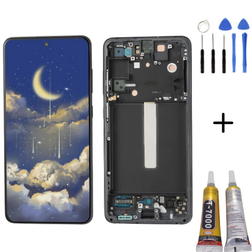 TE Samsung S21FE G990E Uyumlu Çıtalı Lcd Ekran Servis Siyah FullSet ürün görseli 1