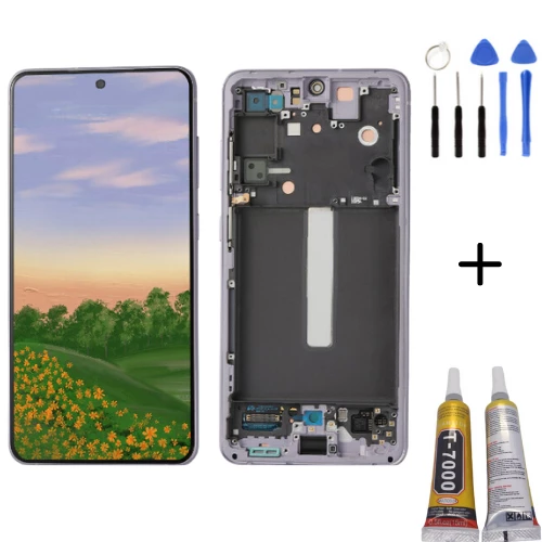 TE Samsung S21FE G990E Uyumlu Çıtalı A Kalite Lcd Ekran Mor ürün görseli 1
