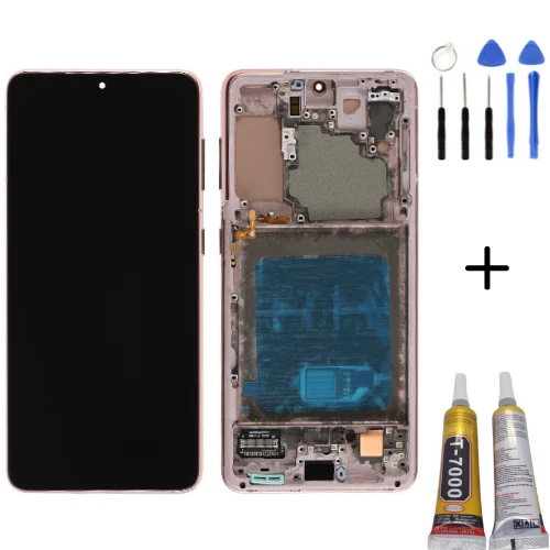 TE Samsung S21 G990 Uyumlu Çıtalı Lcd Ekran Servis Gold Montaj Kiti ürün görseli 1