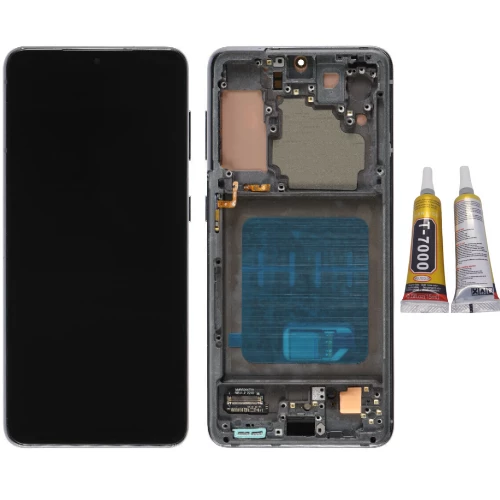 TE Samsung S21 G990 Uyumlu Çıtalı OLED Lcd Ekran Siyah + B7000 ürün görseli 1