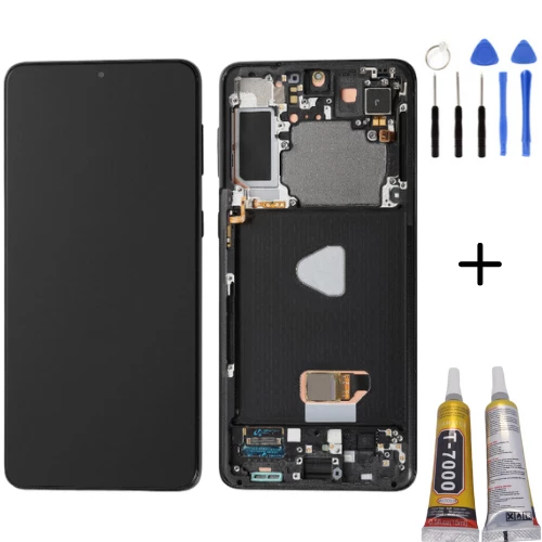 TE Samsung S21 Plus 5G G996 Uyumlu Çıtalı Lcd Ekran Siyah Full Set ürün görseli 1