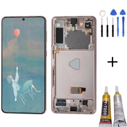 TE Samsung S21 Plus 5G G996 Uyumlu Çıtalı A Kalite Lcd Ekran Gold ürün görseli 1