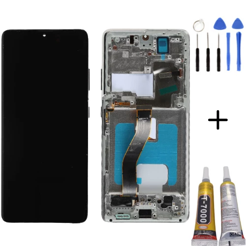 TE Samsung S21 Ultra 5G G998 Uyumlu Çıtalı A Kalite Lcd Ekran Beyaz ürün görseli 1
