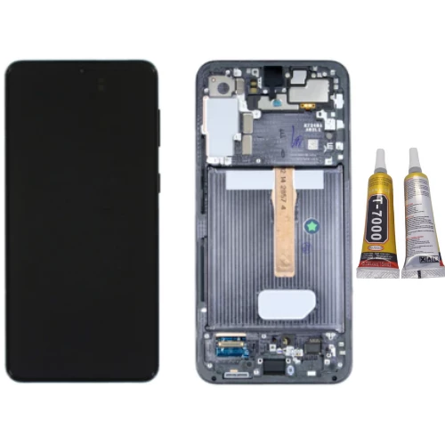 TE Samsung S22 Plus S906 Uyumlu Çıtalı Lcd Ekran Siyah + B7000 ürün görseli 1