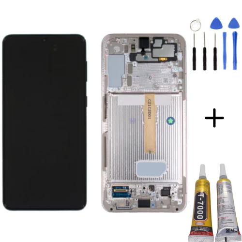 TE Samsung S22 Plus S906 Uyumlu Çıtalı Lcd Ekran Pembe +Montaj Kiti ürün görseli 1