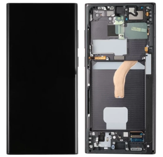 TE Samsung S22 Ultra 5G S908E Uyumlu Çıtalı OLED Lcd Ekran Siyah ürün görseli 1