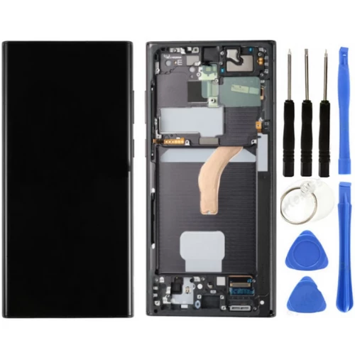TE Samsung S22 Ultra S908 Uyumlu Çıtalı A Kalite Lcd Ekran Siyah+Tamir Seti ürün görseli 1