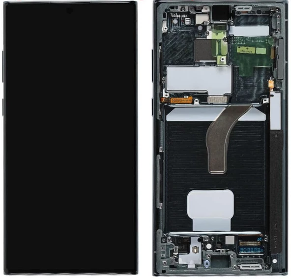 TE Samsung S22 Ultra S908 Uyumlu Çıtalı A Kalite Lcd Ekran Yeşil ürün görseli 1