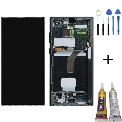 TE Samsung S22 Ultra S908 Uyumlu Çıtalı OLED Lcd Ekran Yeşil+Montaj Seti ürün görseli 1