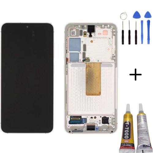 TE Samsung S23 Plus S916 Uyumlu Çıtalı A Kalite Lcd Ekran Beyaz+Full Set ürün görseli 1