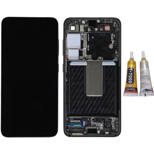 TE Samsung S23 S911 Uyumlu Çıtalı A Kalite Lcd Ekran Siyah + B7000 ürün görseli 1