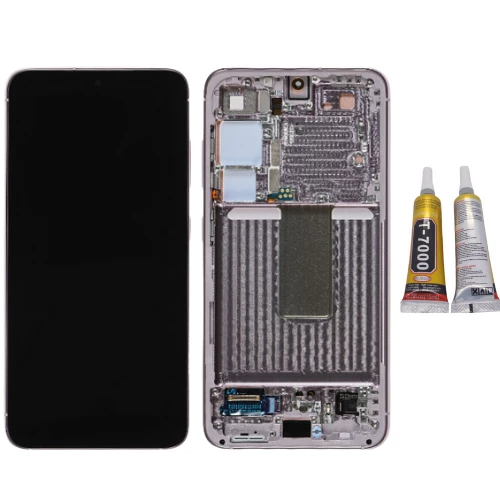 TE Samsung S23 S911 Uyumlu Çıtalı Lcd Ekran Beyaz + B7000 ürün görseli 1