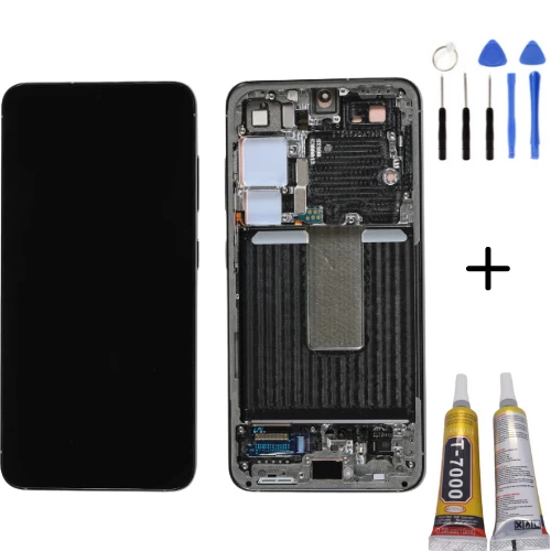TE Samsung S23 S911 Uyumlu Çıtalı A Kalite Lcd Ekran Yeşil Montaj Kiti ürün görseli 1