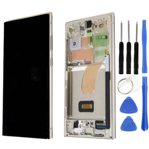 TE Samsung S23 Ultra S918 Uyumlu Çıtalı A Kalite Lcd Ekran Beyaz +Tornavida ürün görseli 1