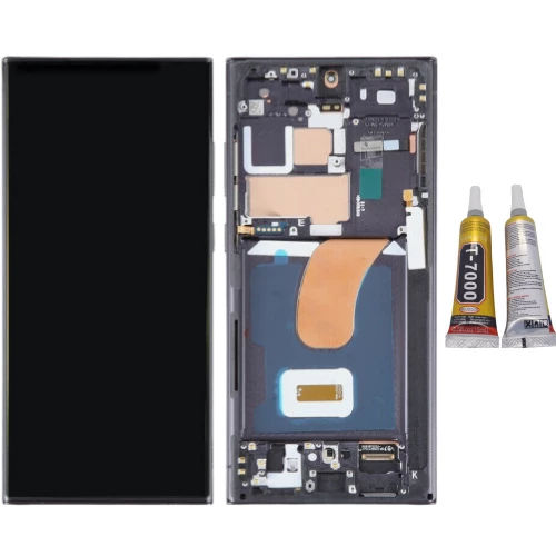 TE Samsung S23 Ultra S918 Uyumlu Çıtalı OLED Lcd Ekran Siyah+B700 ürün görseli 1