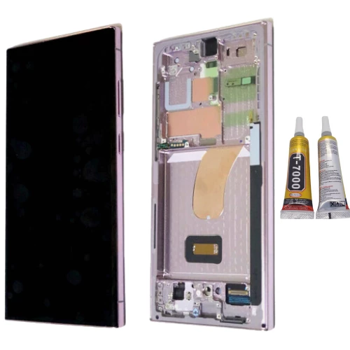 TE Samsung S23 Ultra S918 Uyumlu Çıtalı OLED Lcd Ekran Mor +B7000 ürün görseli 1