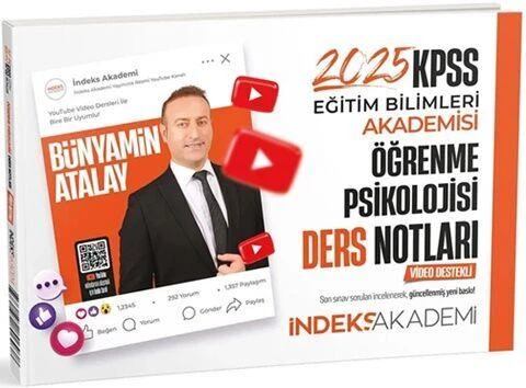 2025 KPSS Eğitim Bilimleri Öğrenme Psikolojisi Video Ders Notları İndeks Akademi ürün görseli 1