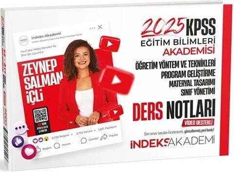 2025 KPSS Eğitim Bilimleri Öğretim Yöntem ve Teknikleri Program Geliştirme Video Ders Notları İndeks ürün görseli 1