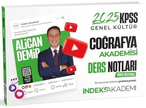 2025 KPSS Coğrafya Akademisi Video Ders Notları İndeks Akademi ürün görseli 1