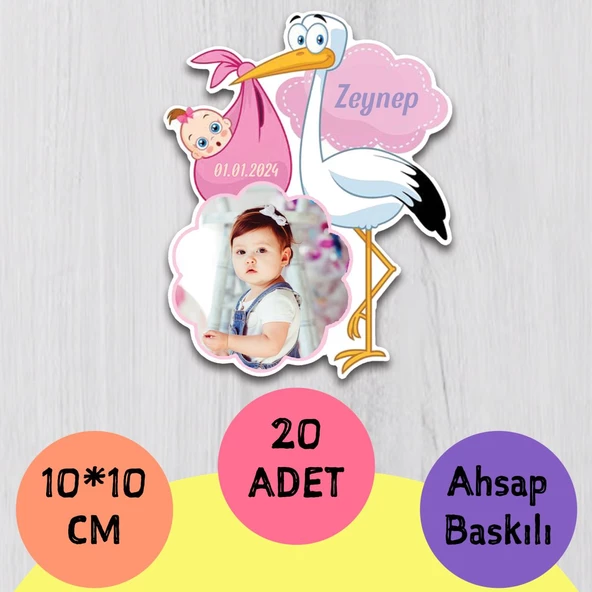 Leylek Tasarımlı Magnet 20 Adet ürün görseli 1