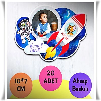 Bebek Çocuk Doğum Günü Resimli Ahşap Magnet 20 Adet a17 ürün görseli 1