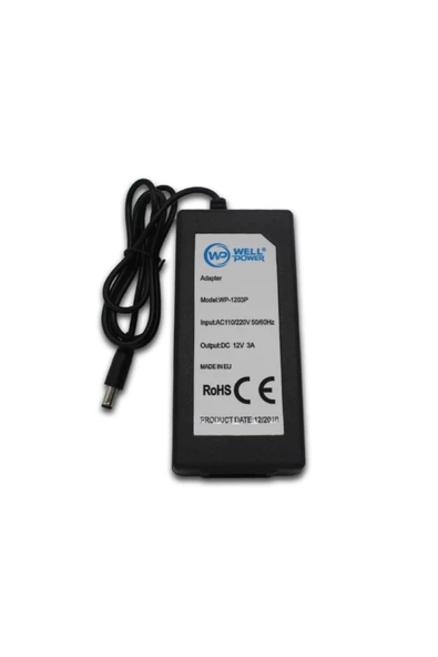 Wellpower 12v 3 Amp Adaptör Plastik Kasa ürün görseli 1