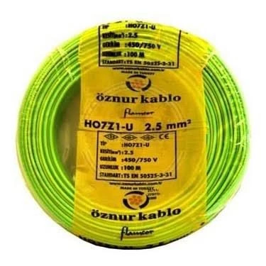 Öznur Nhxmh Yanmaz Kablo 2.5 Luk Sarı Yeşil Öznur-Hes (100 Metre) ürün görseli 1