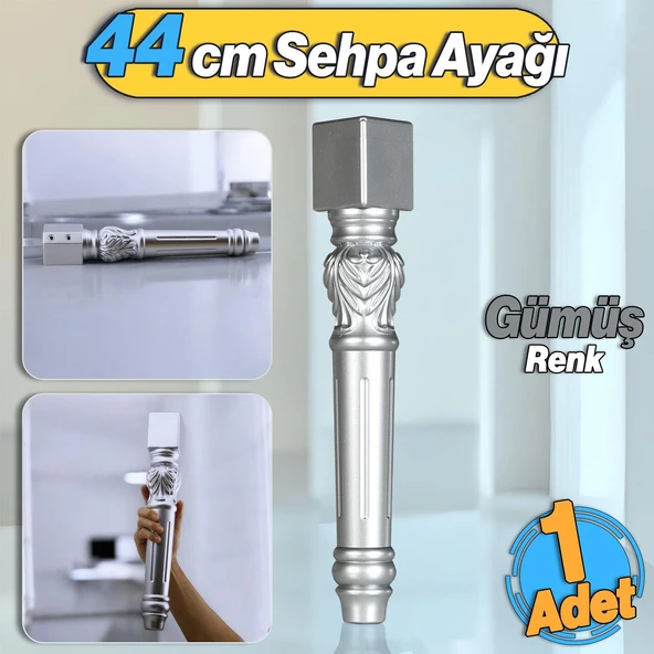Star Plastik Sehpa Ayağı 44 cm Gümüş Renk Orta Ayak Zigon Sehpa Mobilya Masa Ayakları 1 Adet Gri ürün görseli 1