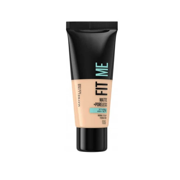 Maybelline Fit Me Matte +Poreless Normal To Oily Foundation 30ml No105 Natural Ivory ürün görseli 1