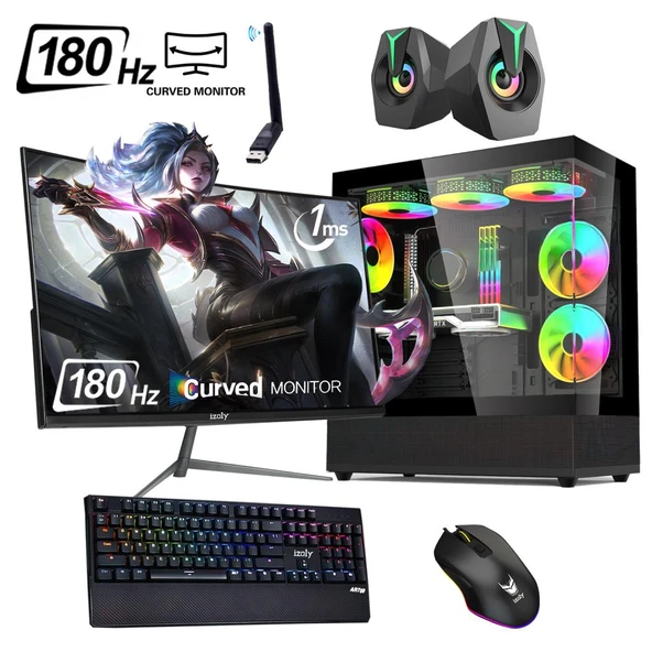 İzoly RTX SUPER Ryzen 5 5500 32GB 512GB M.2 NVMe SSD RTX 2060 SUPER 8GB GDDR6 24"165Hz Oyuncu Oem Seti ürün görseli 1