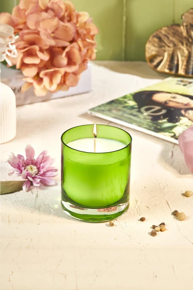 Selka Home Spring Egzotic Amazon Kokulu Organik Cam Mum 480 gr ürün görseli 1