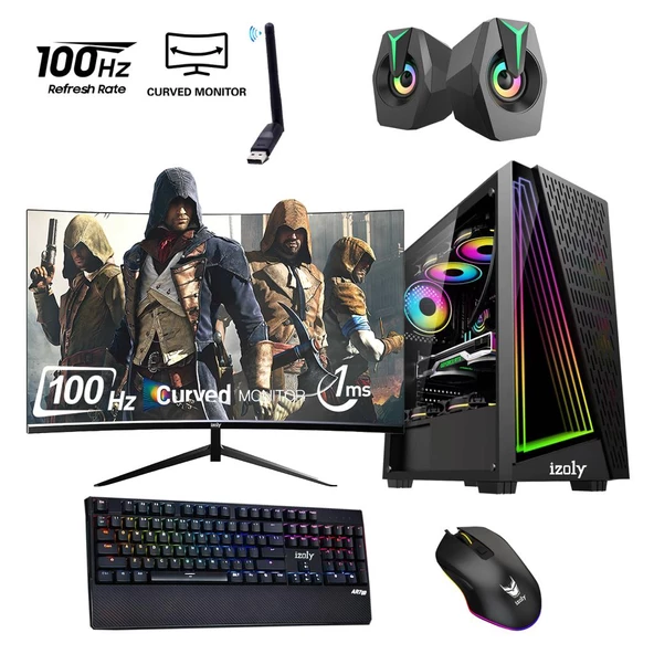 İzoly RX44 GAMER Ryzen 5 5500 16GB 512GB M.2 NVMe SSD RX 580 8GB GDDR5 24"100Hz Oyuncu Oem Seti ürün görseli 1