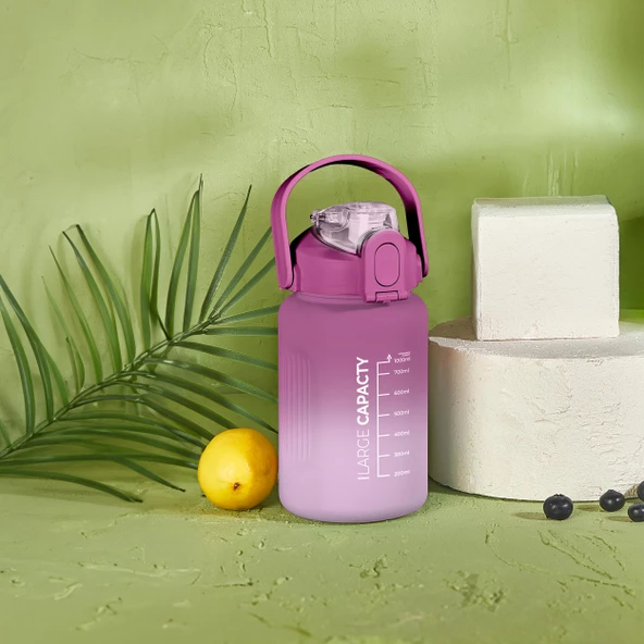 Selka Home - Briella 1500 ML Mor Lila Pipetli Motivasyon Matara ürün görseli 1