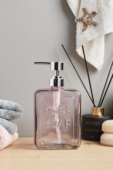 Perotti pure soap cam sıvı sabunluk pembe 15742 ürün görseli 1