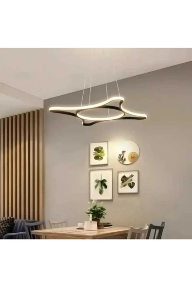 Flower / Sarkıt Avize / 60 cm / Antrasit Gövde / 3 Renk Işık ürün görseli 1