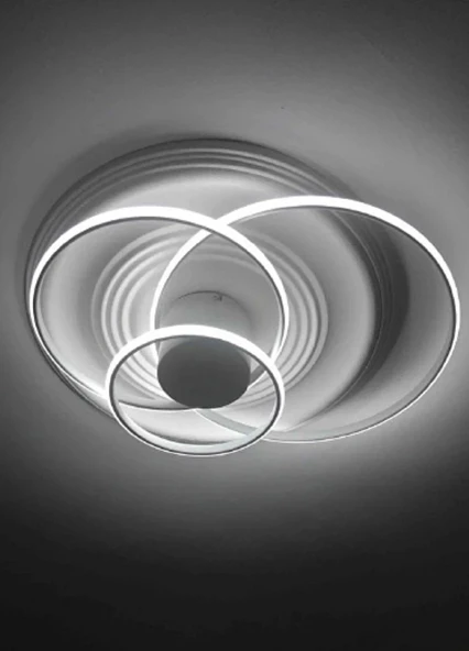Flow / Planfonyer Avize / 40-30-20 cm / Antrasit Gövde / 3 Renk Işık / 3 Yıl Garanti ürün görseli 1