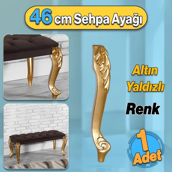 Zade Plastik Altın Gold Renk Sehpa Ayağı 46 cm 1 Adet Mobilya Zigon Çay Orta Sehpası Ayak Ayakları ürün görseli 1