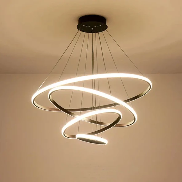 Tiran / Sarkıt Avize / 80-60-40-30 cm / Antrasit Gövde / 3 Renk Işık / 3 Yıl Garanti ürün görseli 1