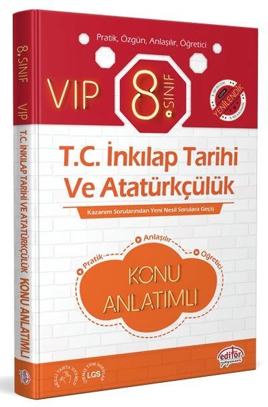 Editör Yayınevi 8. Sınıf VIP T.C. İnkılap Tarihi ve Atatürkçülük Konu Anlatımı ürün görseli 1