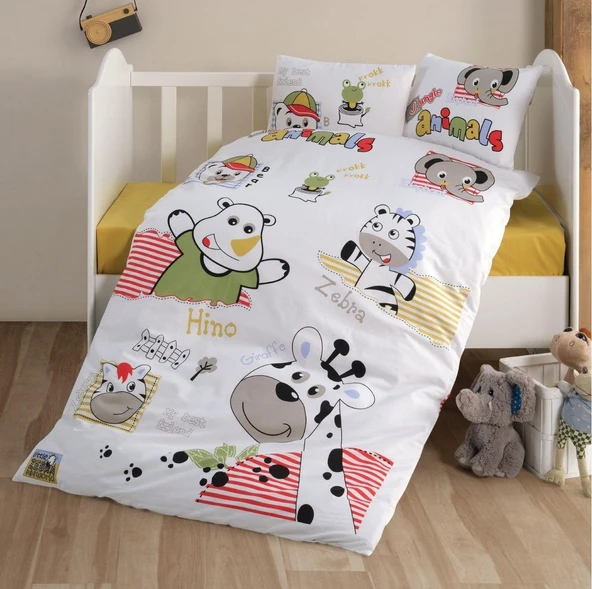 Clasy Bebek Nevresim Takımı Animals v1 Sarı ürün görseli 1