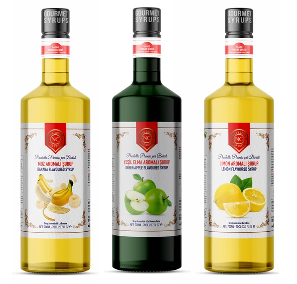Nish Elma Muz Limon  Şurupları 3 x 700 ML - Pet Şişe ürün görseli 1