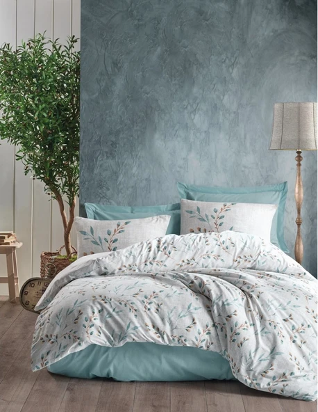 Cotton Box Modeline Çift Kişilik Nevresim Takımı Lendell Mint ürün görseli 1