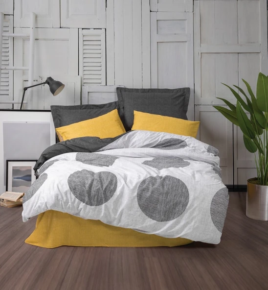 Cotton Box Modern Çift Kişilik Nevresim Takımı Dappled Sarı ürün görseli 1
