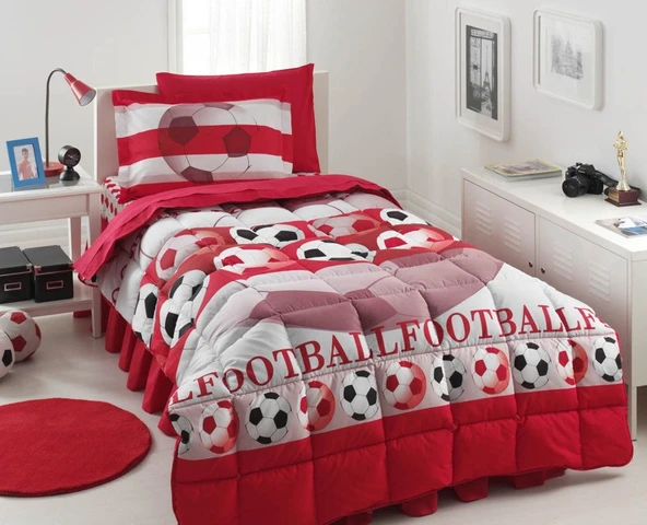 Özdilek Uyku Seti Tek Kişilik Football Kırmızı ürün görseli 1