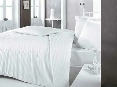Otel Tipi Tek Kişilik Çizgili Saten Nevresim Takımı ürün görseli 1
