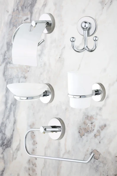 MultiStore Krom 5'li Banyo Aksesuar Seti ürün görseli 1