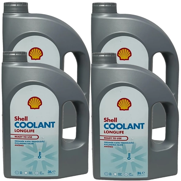 Shell -37C Kırmızı Kullanıma Hazır Antifriz 3 Litre (4 Adet) - Longlife Ready To Use ürün görseli 1